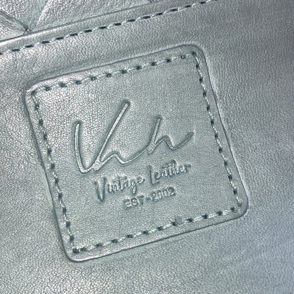 Vintage Leather Elegant Quilted Women's Wallet - Light Blue - Picture 4 of 5